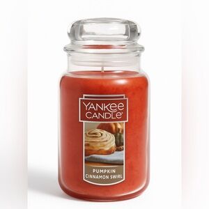 NEW Yankee Candle‎ Pumpkin Cinnamon Swirl RETIRED Fall Scent Large Jar 22 oz HTF